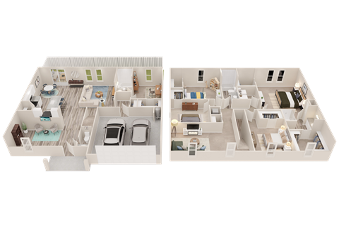 Floor plan for 5 beds, 3.5 baths, 2690 sqft